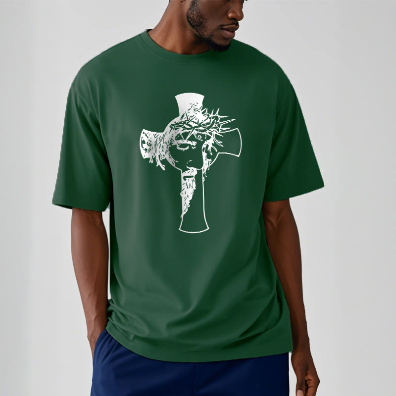 Christianartworkshop Modern Crown of Thorns and Cross Design Unisex T-shirt - image 10