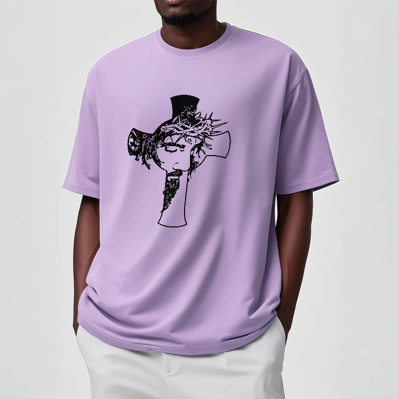 Christianartworkshop Modern Crown of Thorns and Cross Design Unisex T-shirt - image 18