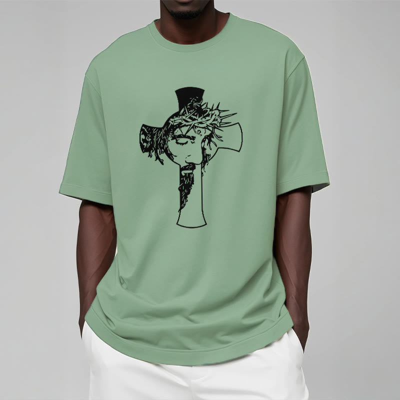 Christianartworkshop Modern Crown of Thorns and Cross Design Unisex T-shirt - image 17