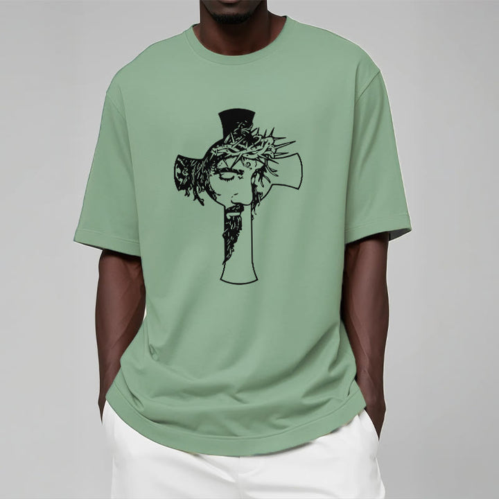Christianartworkshop Modern Crown of Thorns and Cross Design Unisex T-shirt - image 17