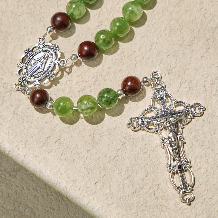 Christianartworkshop Green and Purple Grape Bead Rosary Inspired by Christ the True Vine - image 6