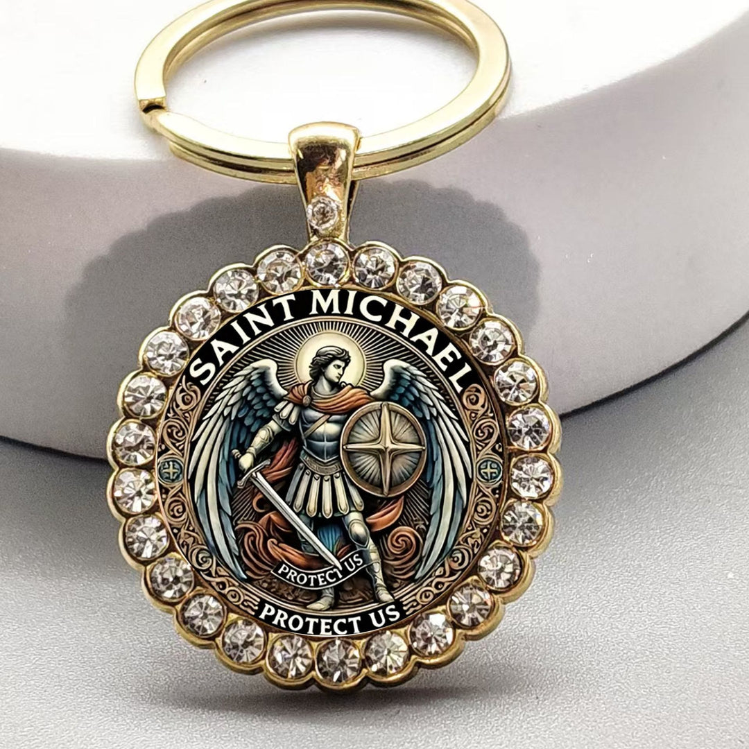 Christianartworkshop Guardian Angel St. Michael Keychain Bringing Strength and Spiritual Guidance - St. Michael - image 1