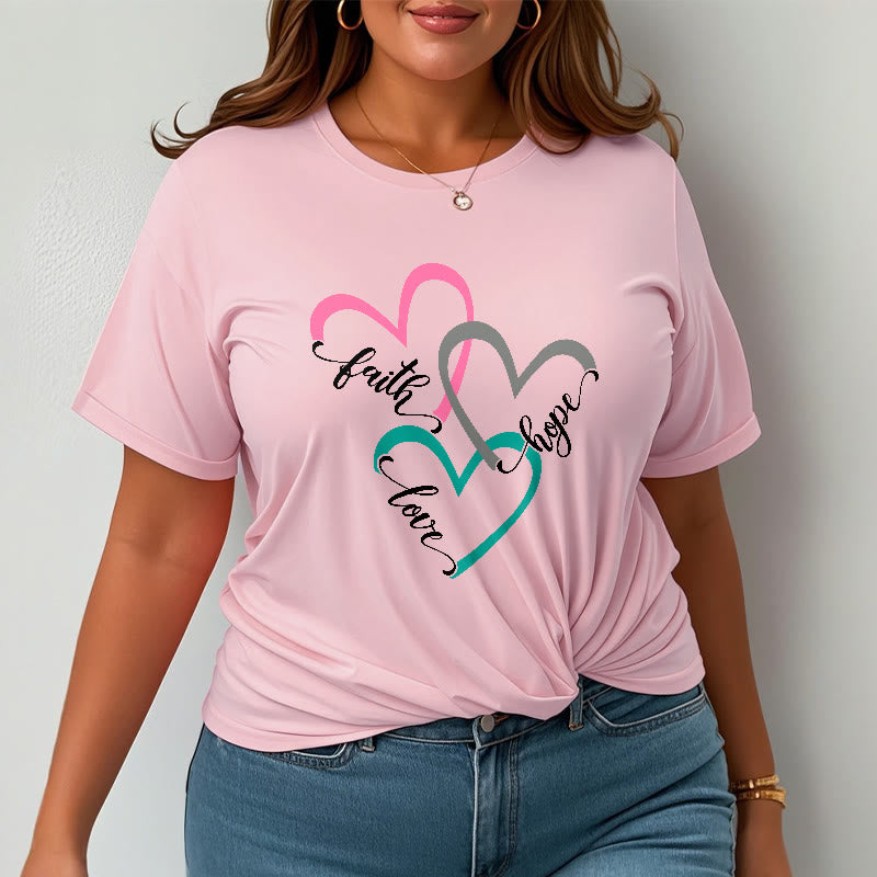 Christianartworkshop Faith Hope Love Christian Heart Design Unisex T-shirt for Believers - image 16