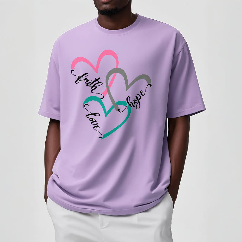 Christianartworkshop Faith Hope Love Christian Heart Design Unisex T-shirt for Believers - image 16