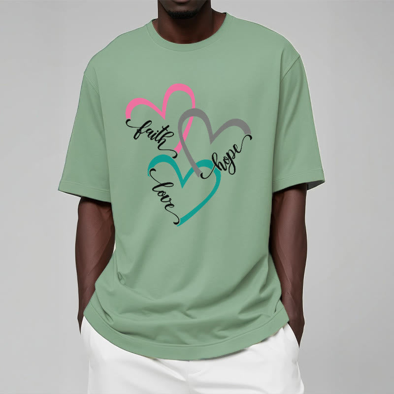 Christianartworkshop Faith Hope Love Christian Heart Design Unisex T-shirt for Believers - image 14