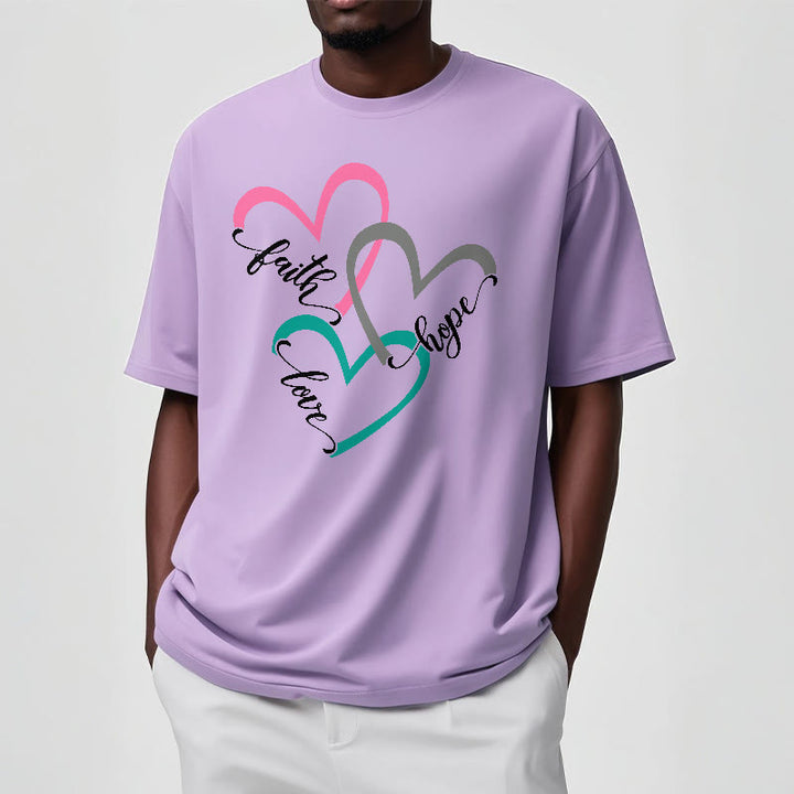 Christianartworkshop Faith Hope Love Christian Heart Design Unisex T-shirt for Believers - image 14