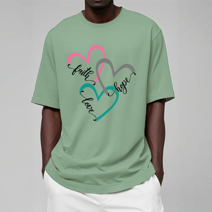 Christianartworkshop Faith Hope Love Christian Heart Design Unisex T-shirt for Believers - image 12