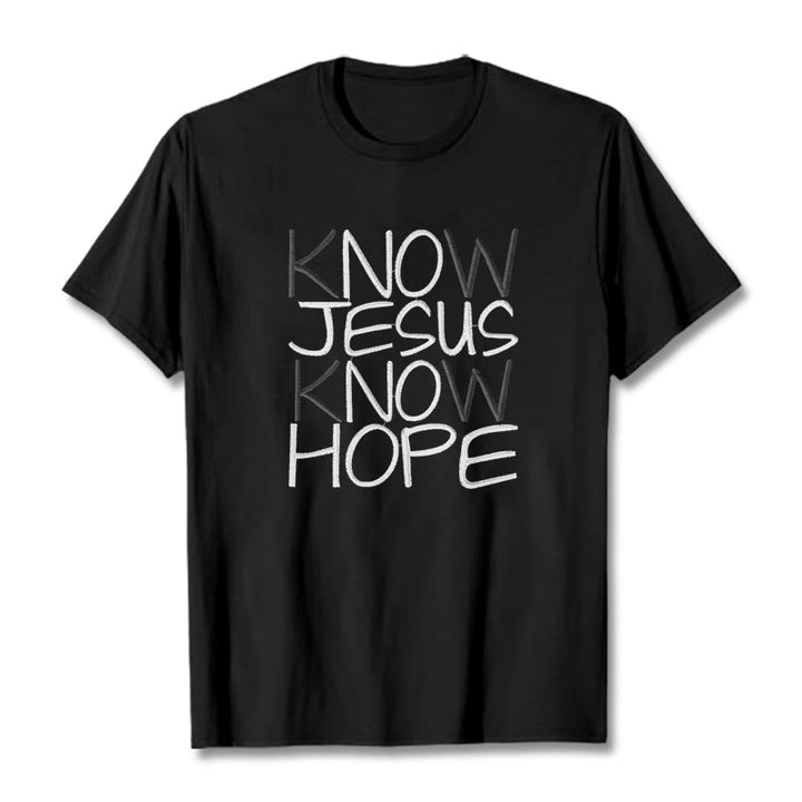 Christianartworkshop Know Jesus Know Hope Faith Statement Unisex T-shirt - Black - 2XL - image 4