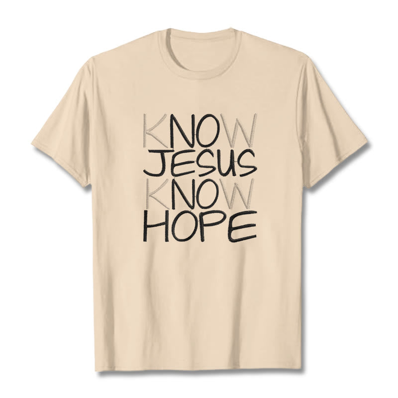 Christianartworkshop Know Jesus Know Hope Faith Statement Unisex T-shirt - Beige - 2XL - image 0