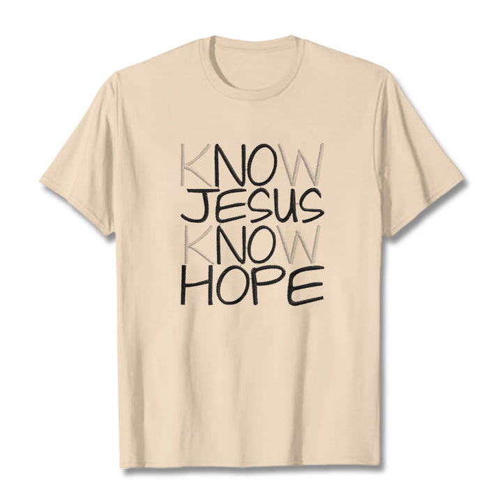Christianartworkshop Know Jesus Know Hope Faith Statement Unisex T-shirt - Beige - 2XL - image 0