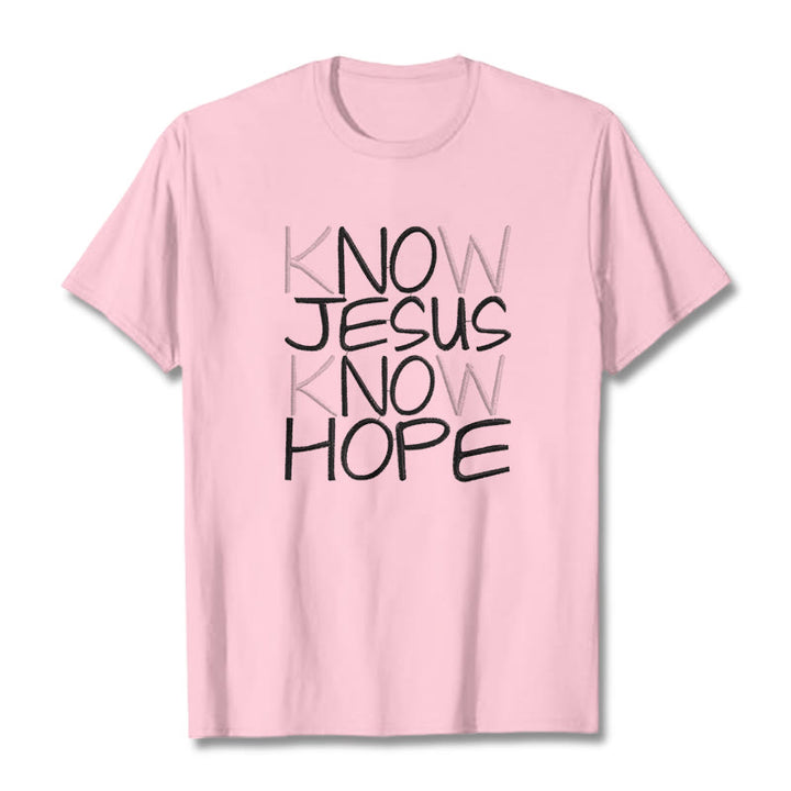 Christianartworkshop Know Jesus Know Hope Faith Statement Unisex T-shirt - Light Pink - 2XL - image 15