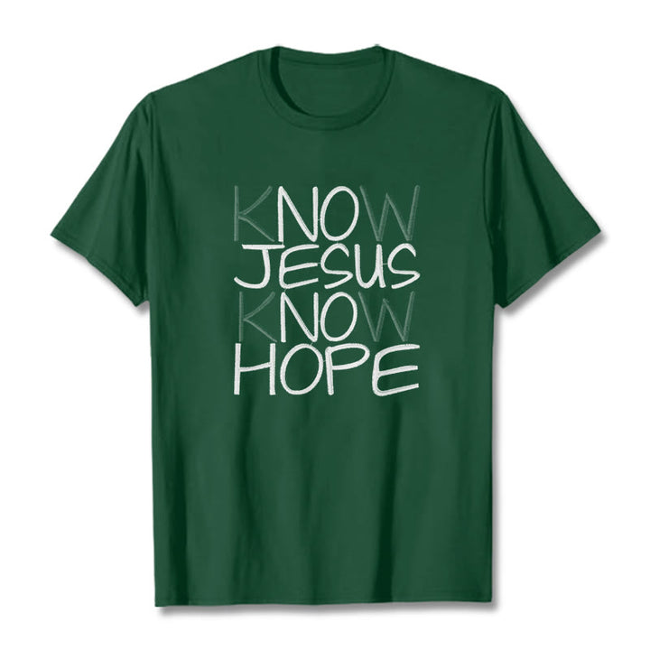 Christianartworkshop Know Jesus Know Hope Faith Statement Unisex T-shirt - Dark Green - 2XL - image 11