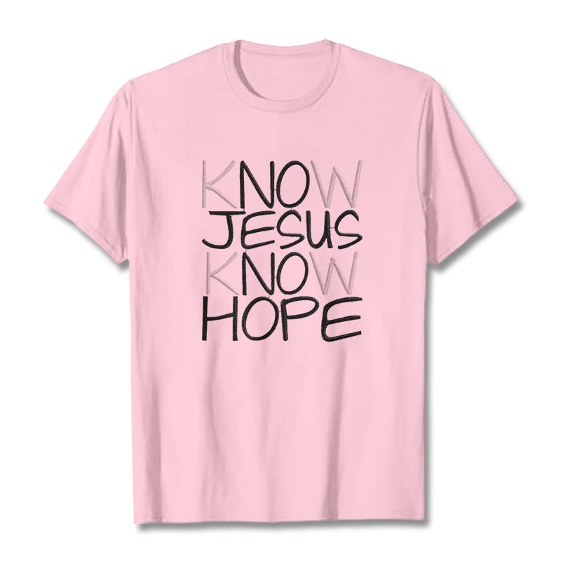 Christianartworkshop Know Jesus Know Hope Faith Statement Unisex T-shirt - Light Pink - 2XL - image 17
