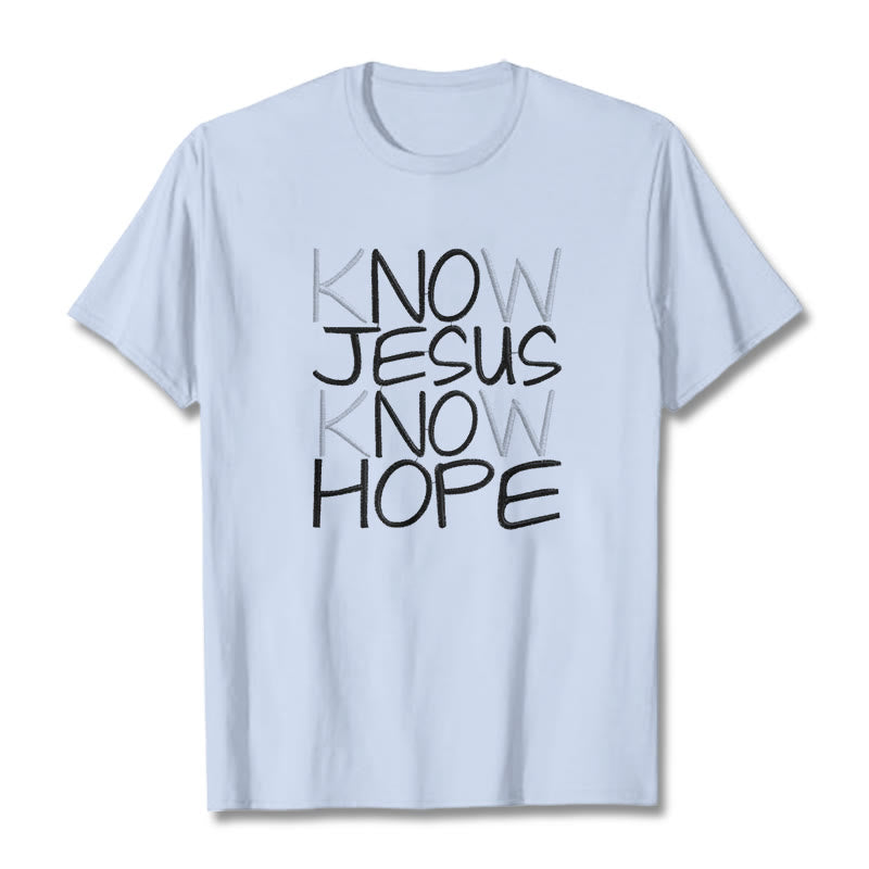 Christianartworkshop Know Jesus Know Hope Faith Statement Unisex T-shirt - Light Blue - 2XL - image 20