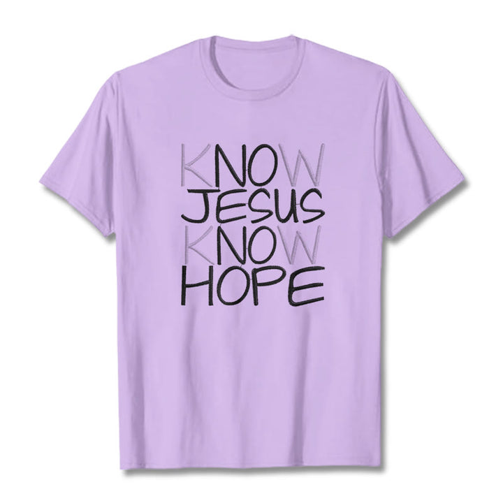 Christianartworkshop Know Jesus Know Hope Faith Statement Unisex T-shirt - Light Purple - 2XL - image 13