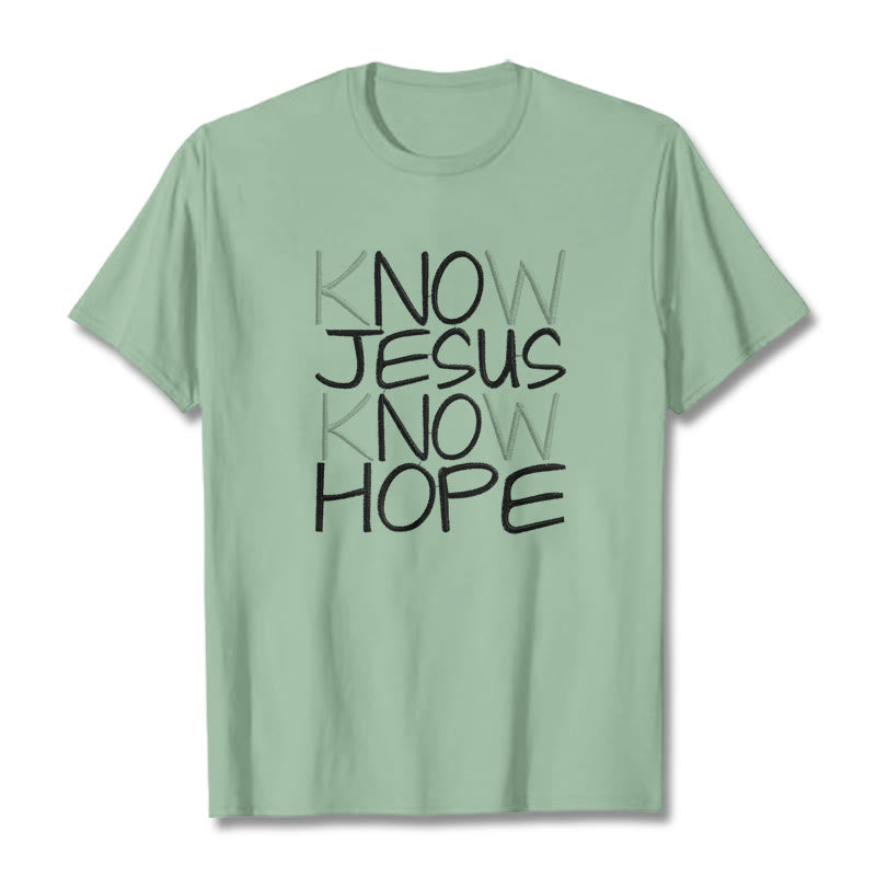 Christianartworkshop Know Jesus Know Hope Faith Statement Unisex T-shirt - Light Green - 2XL - image 13