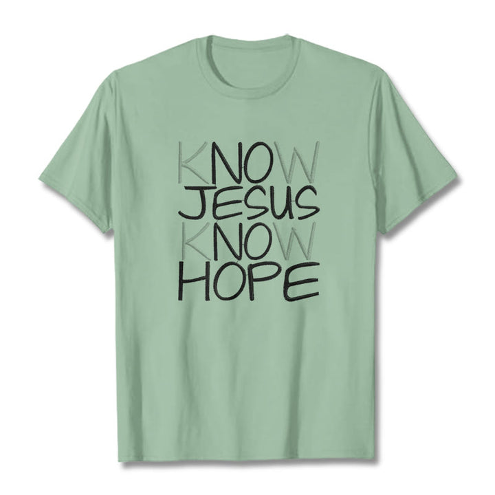 Christianartworkshop Know Jesus Know Hope Faith Statement Unisex T-shirt - Light Green - 2XL - image 15