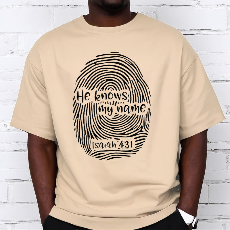 Christianartworkshop He Knows My Name Fingerprint Bible Verse Unisex T-shirt - image 12