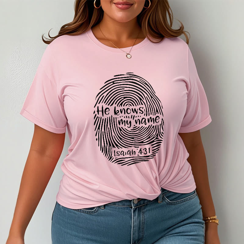 Christianartworkshop He Knows My Name Fingerprint Bible Verse Unisex T-shirt - image 18
