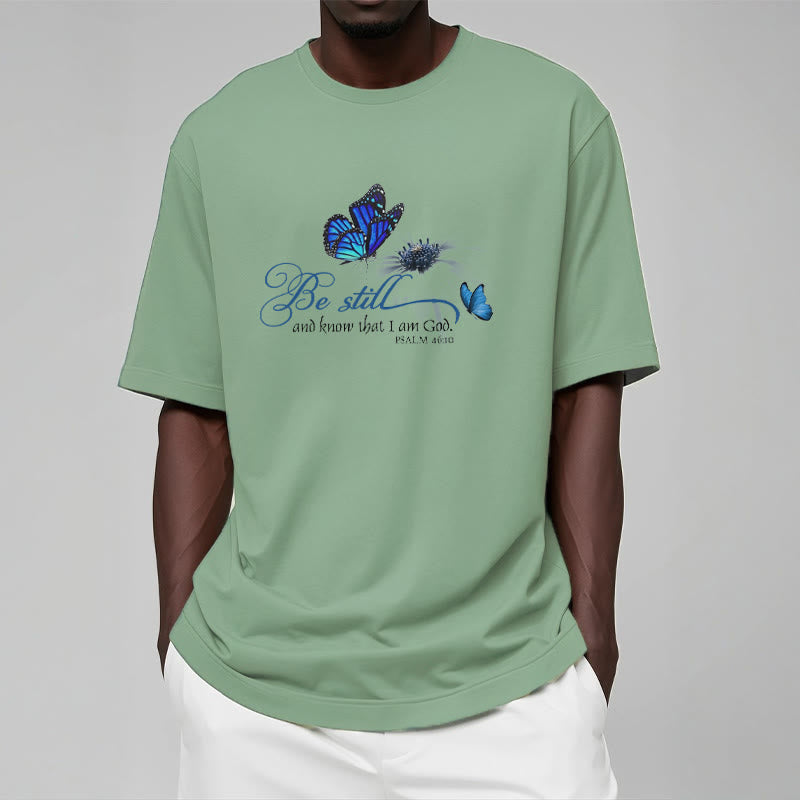 Christianartworkshop Be Still and Know God Bible Verse with Butterfly Unisex T-shirt - image 15