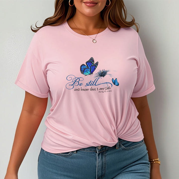 Christianartworkshop Be Still and Know God Bible Verse with Butterfly Unisex T-shirt - image 18