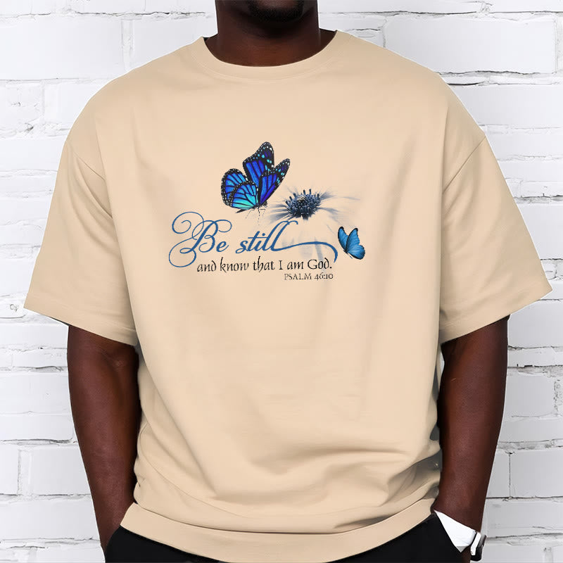 Christianartworkshop Be Still and Know God Bible Verse with Butterfly Unisex T-shirt - image 12