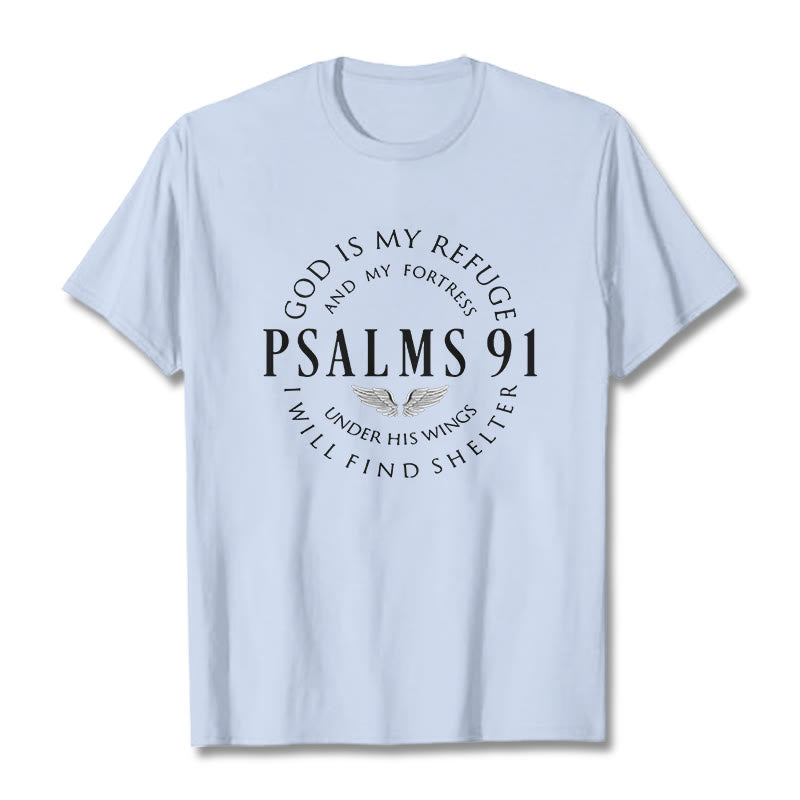 Christianartworkshop Psalm 91 God Is My Refuge Unisex T-shirt - Light Blue - 2XL - image 19