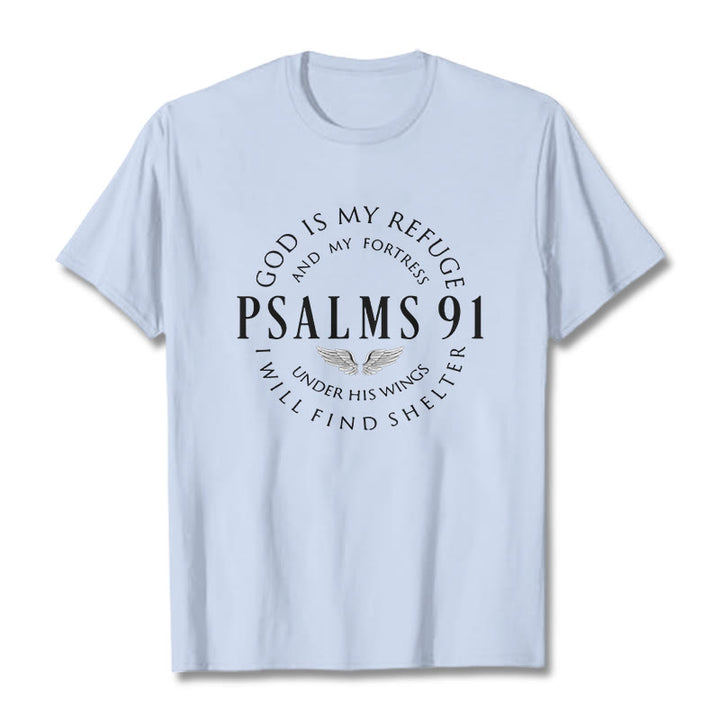 Christianartworkshop Psalm 91 God Is My Refuge Unisex T-shirt - Light Blue - 2XL - image 19