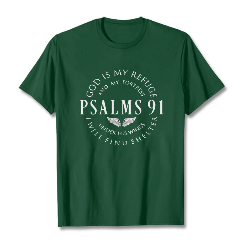 Christianartworkshop Psalm 91 God Is My Refuge Unisex T-shirt - Dark Green - 2XL - image 10
