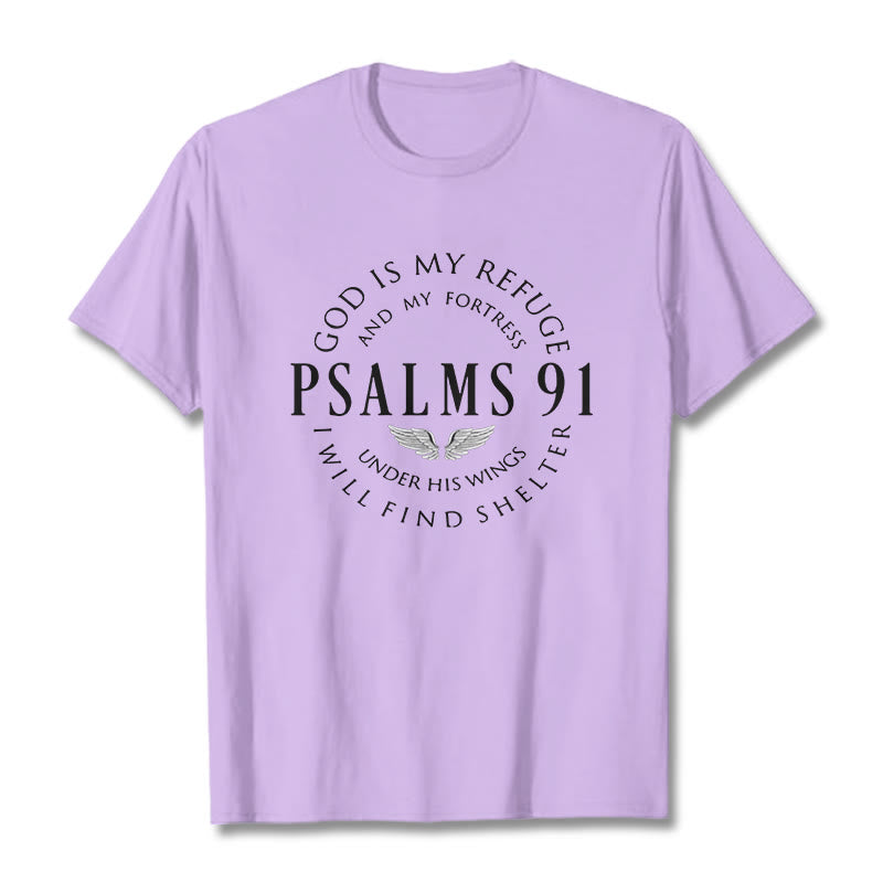 Christianartworkshop Psalm 91 God Is My Refuge Unisex T-shirt - Light Purple - 2XL - image 12