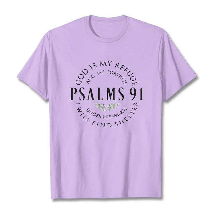 Christianartworkshop Psalm 91 God Is My Refuge Unisex T-shirt - Light Purple - 2XL - image 12