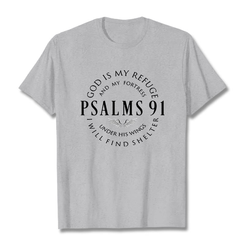 Christianartworkshop Psalm 91 God Is My Refuge Unisex T-shirt - Grey - 2XL - image 18