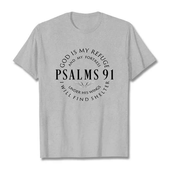 Christianartworkshop Psalm 91 God Is My Refuge Unisex T-shirt - Grey - 2XL - image 18