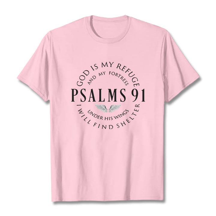 Christianartworkshop Psalm 91 God Is My Refuge Unisex T-shirt - Light Pink - 2XL - image 16