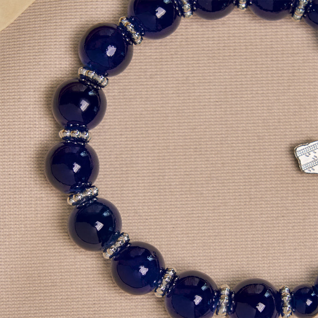 Christianartworkshop Elegant Deep Blue Beaded Bracelets with Crucifix and Miraculous Medal - image 7