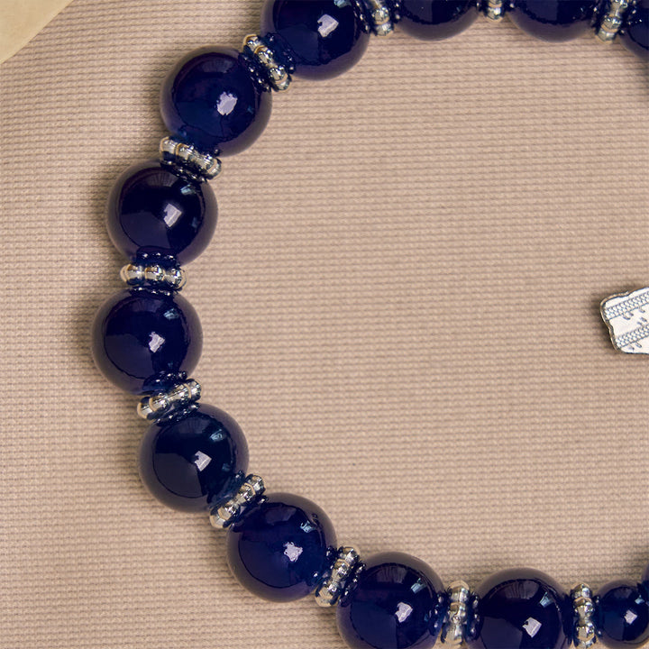 Christianartworkshop Elegant Deep Blue Beaded Bracelets with Crucifix and Miraculous Medal - image 7