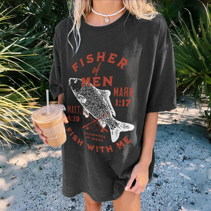 Christianartworkshop Followers of Jesus Fisher of Men Unisex Washed T-Shirt - image 4