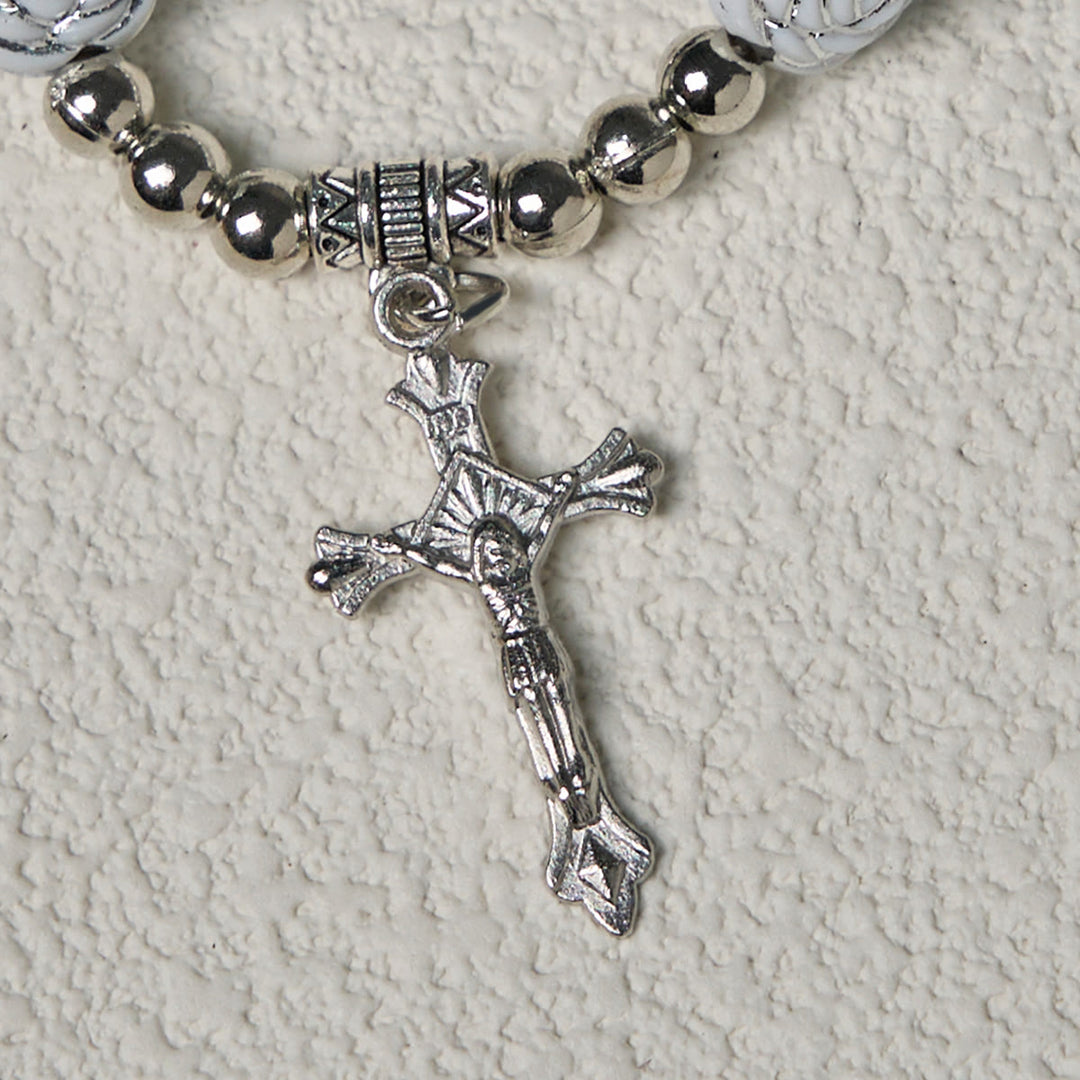 FREE Today: Delicate White Rose Devotional Beads Rosary and Bracelets with Virgin Mary - image 16