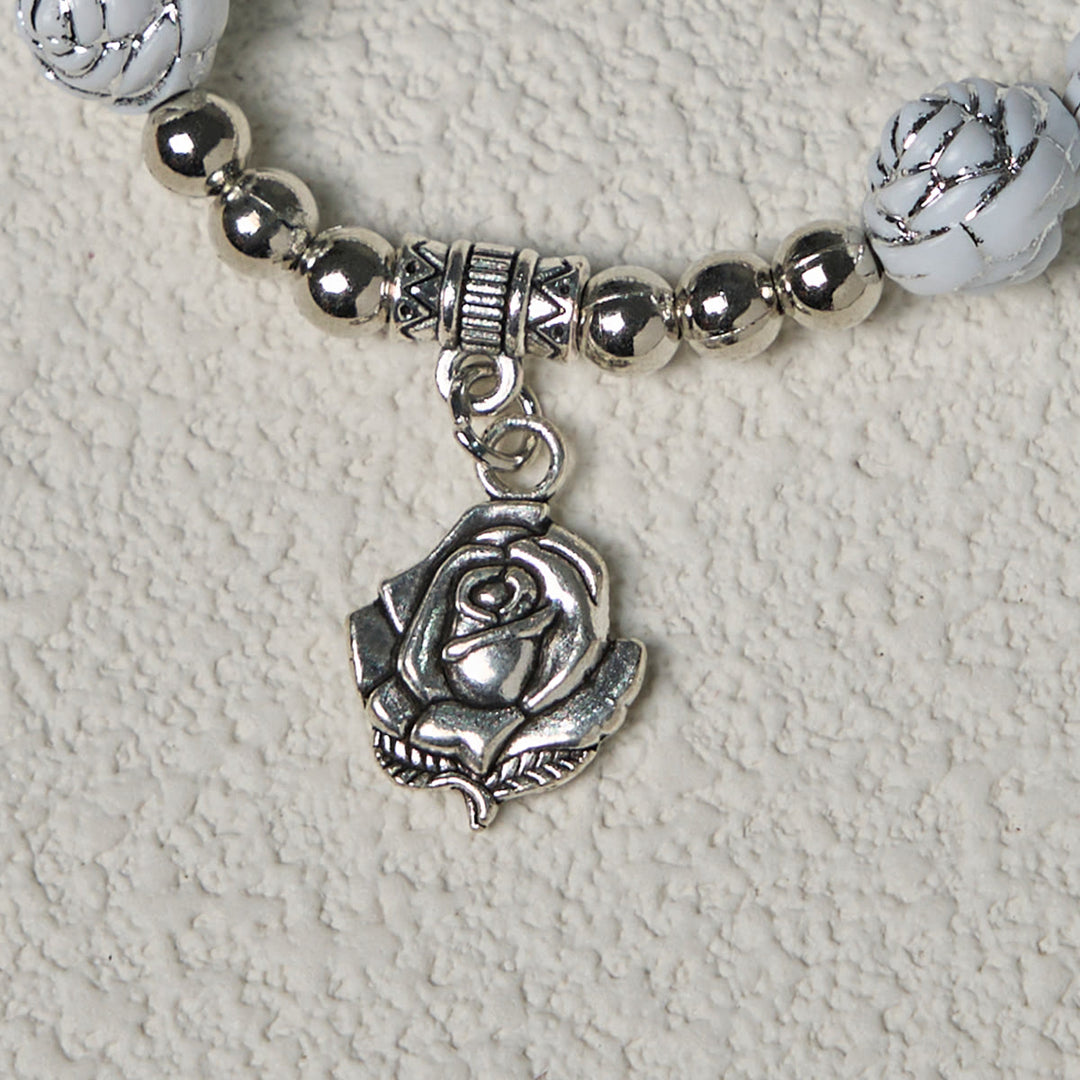 FREE Today: Delicate White Rose Devotional Beads Rosary and Bracelets with Virgin Mary - image 17