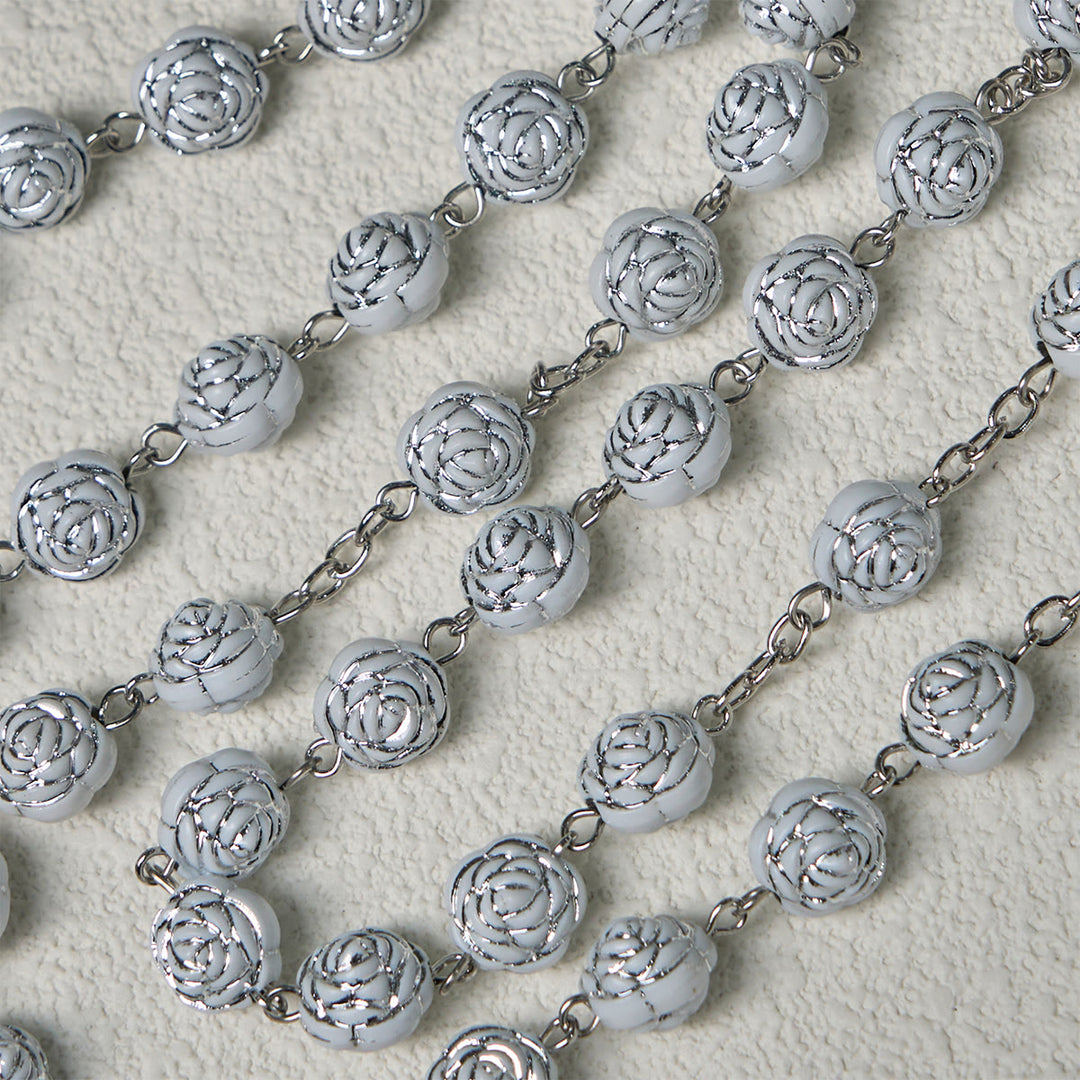 FREE Today: Delicate White Rose Devotional Beads Rosary and Bracelets with Virgin Mary - image 8