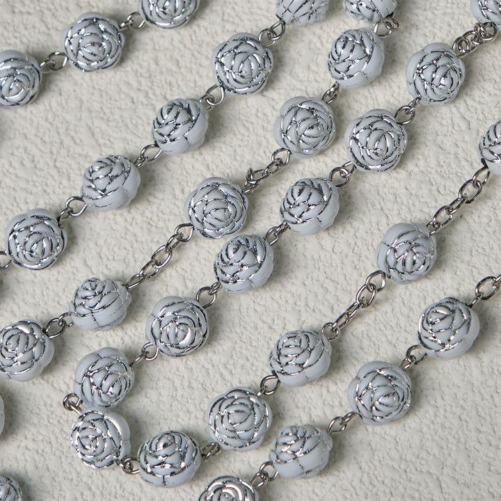 FREE Today: Delicate White Rose Devotional Beads Rosary and Bracelets with Virgin Mary - image 8