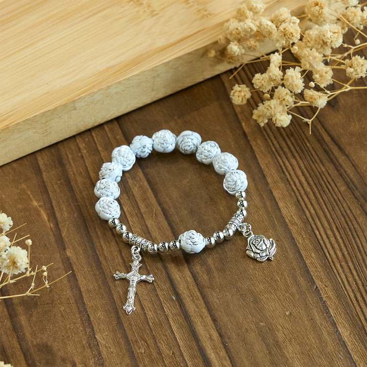 FREE Today: Delicate White Rose Devotional Beads Rosary and Bracelets with Virgin Mary - image 14