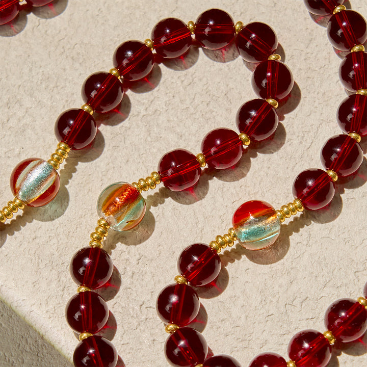 Christianartworkshop Our Lady of Fatima Rosary with Wine Red and Shining Rainbow Beads of Grace - image 10