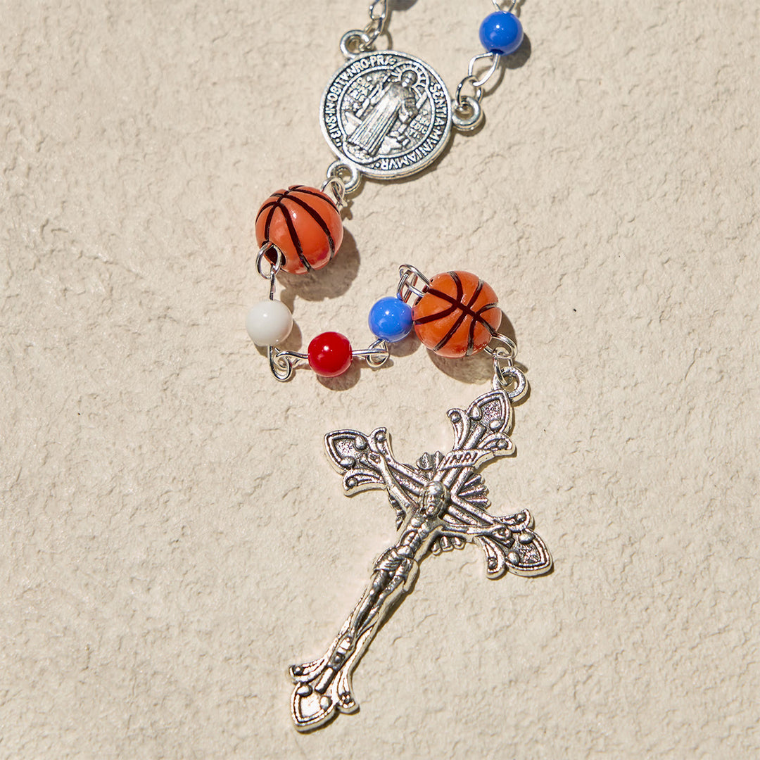 FREE Today: Patriotic Basketball Inspired Beads with St. Benedict Rosary for Sports Faith - image 7