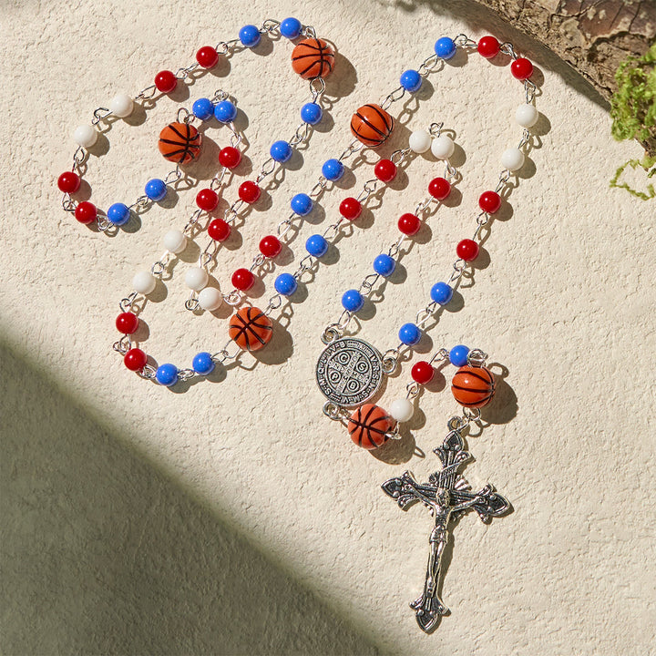 FREE Today: Patriotic Basketball Inspired Beads with St. Benedict Rosary for Sports Faith - image 3