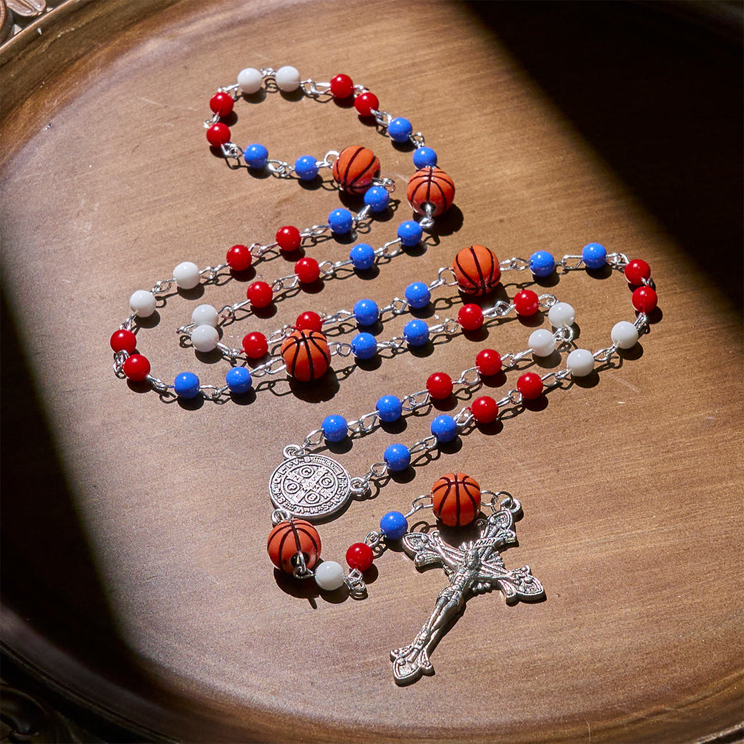 FREE Today: Patriotic Basketball Inspired Beads with St. Benedict Rosary for Sports Faith - image 5