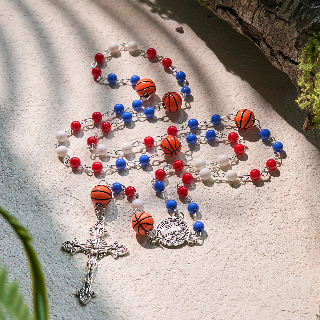 FREE Today: Patriotic Basketball Inspired Beads with St. Benedict Rosary for Sports Faith - image 4