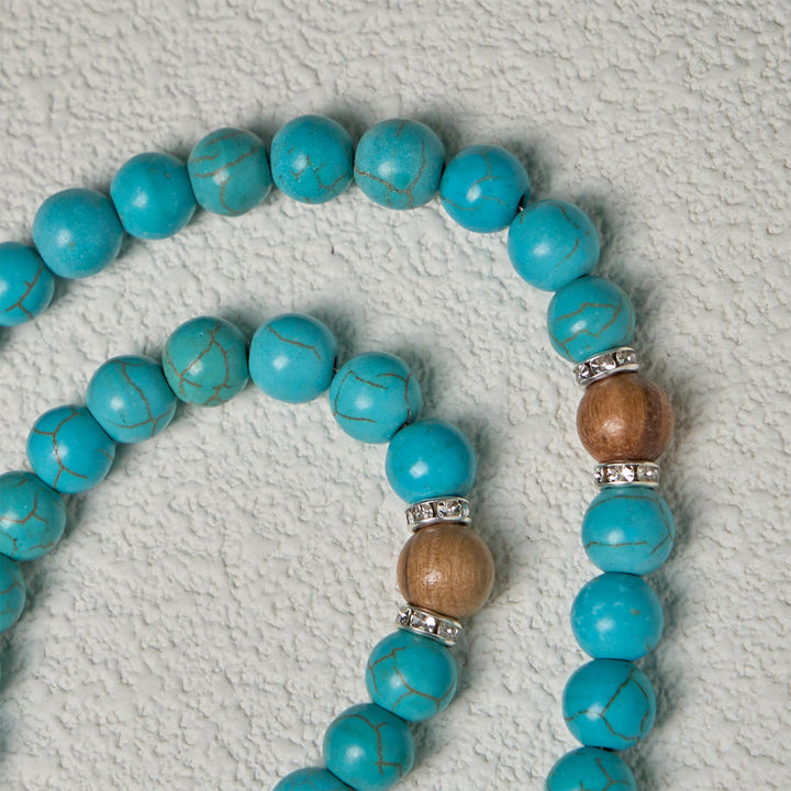 Christianartworkshop Modern Grace Turquoise Gemstone Rosary with Tassel Cross Pendant - image 11