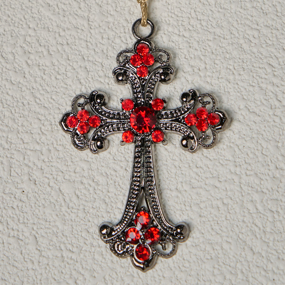 Christianartworkshop Devotional Black and Red Rosary with St. Benedict Blessing and Red Ornate Cross - image 8