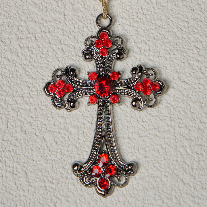 Christianartworkshop Devotional Black and Red Rosary with St. Benedict Blessing and Red Ornate Cross - image 8